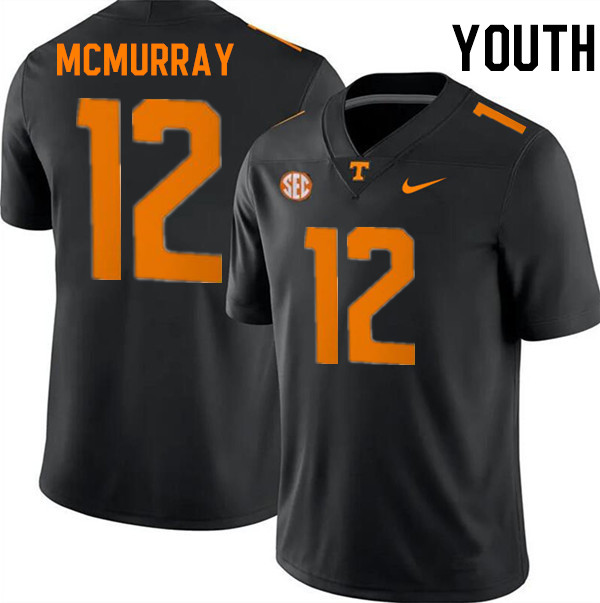 Youth #12 Jalen McMurray Tennessee Volunteers College Football Jerseys Stitched-Black